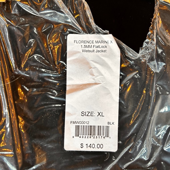 NWT Florence Marine X 1.5mm FlatLock Wetsuit Jacket - Picture 6 of 6